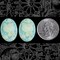 Aqua Blue Kitty Resin Cameos 18mm x 25mm - Set of Two - CAM20